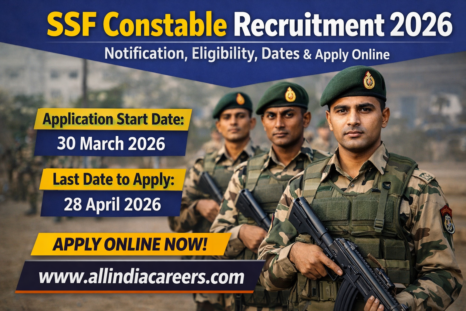 Read more about the article SSF Constable Recruitment 2026: Notification, Eligibility, Dates & Apply Online