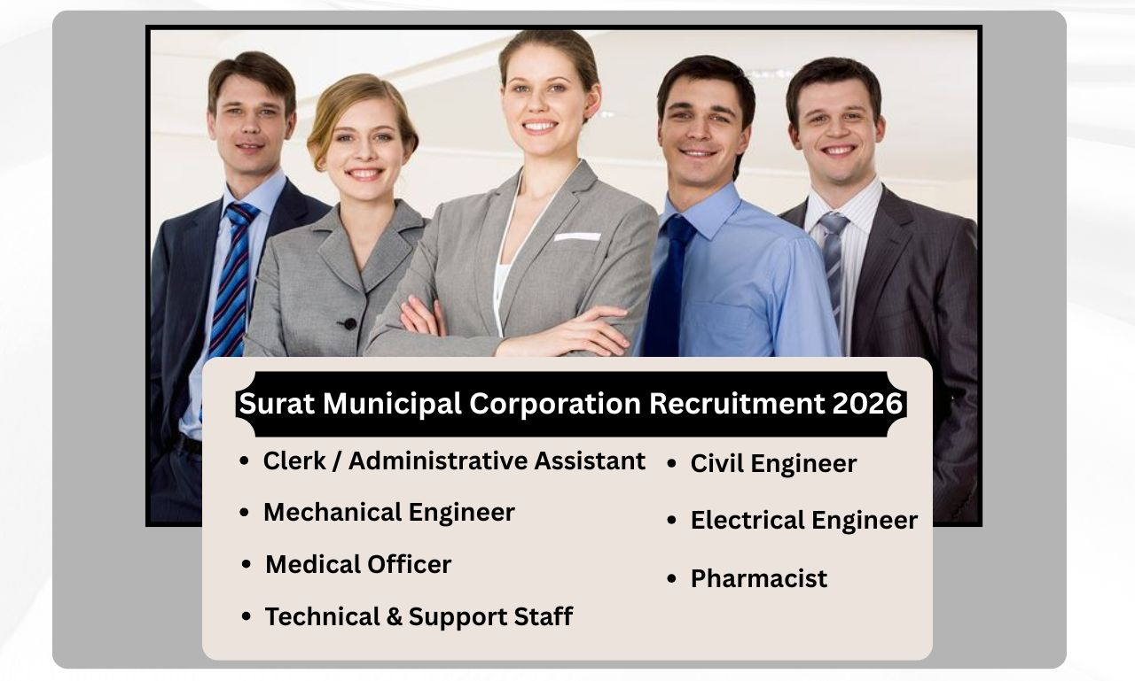 Read more about the article Surat Municipal Corporation Recruitment 2026 – 1924+ Clerk, Engineer & Medical Officer Posts